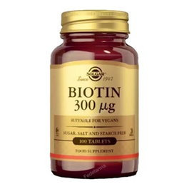 SOLGAR Biotina 300 mcg, 100 comprimidos
