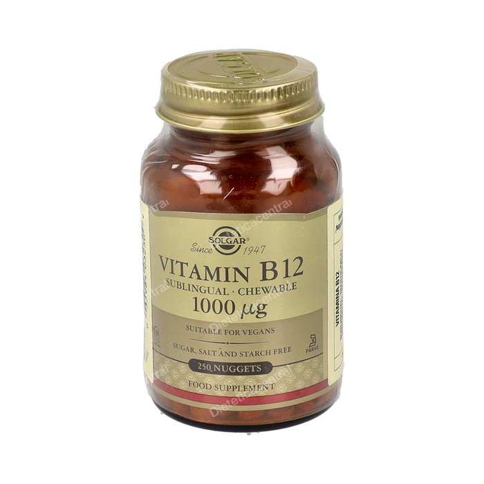 Solgar Vitamina B12 1000 mcg Cianocobalamina 250 Comprimidos Masticables