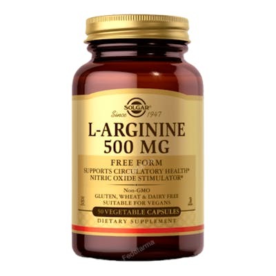 Solgar L-Arginina 500 mg, 50 cápsulas vegetales