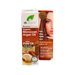 Dr. Organic Aceite Puro de Argán 50 ml - Tratamiento Facial Hidratante, Cabello Antiencrespamiento, Piel