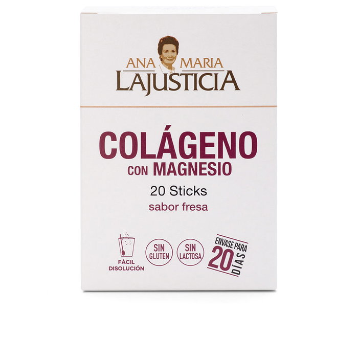 ANA MARIA LAJUSTICIA Colágeno con Magnesio sabor fresa 20 sticks ANA MARIA LAJUSTICIA Colágeno con Magnesio sabor fresa 20 sticks
