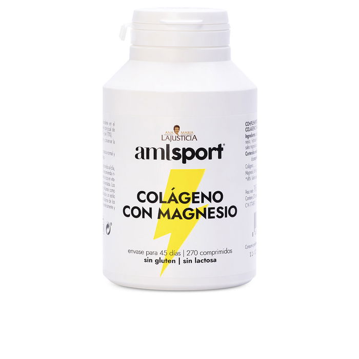 Amlsport Colágeno con Magnesio 270 Comprimidos Suplemento para Huesos Piel y Músculos