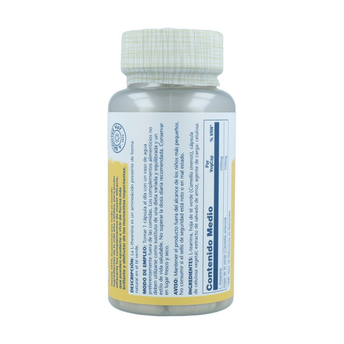 Solaray L-Theanine 200mg 45 cápsulas vegetales Solaray L-Theanine 200mg 45 cápsulas vegetales