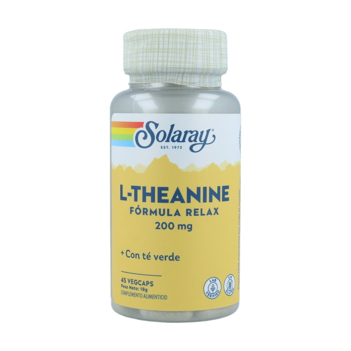 Solaray L-Theanine 200 mg 45 Cápsulas - Aminoácido del Té Verde para Relajación