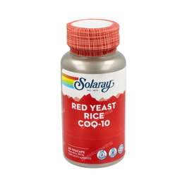 Solaray Red Yeast Rice Plus Q10 60 Cápsulas - Levadura Roja de Arroz con Coenzima Q10 y Niacina para Mantener Niveles Normales de Colesterol