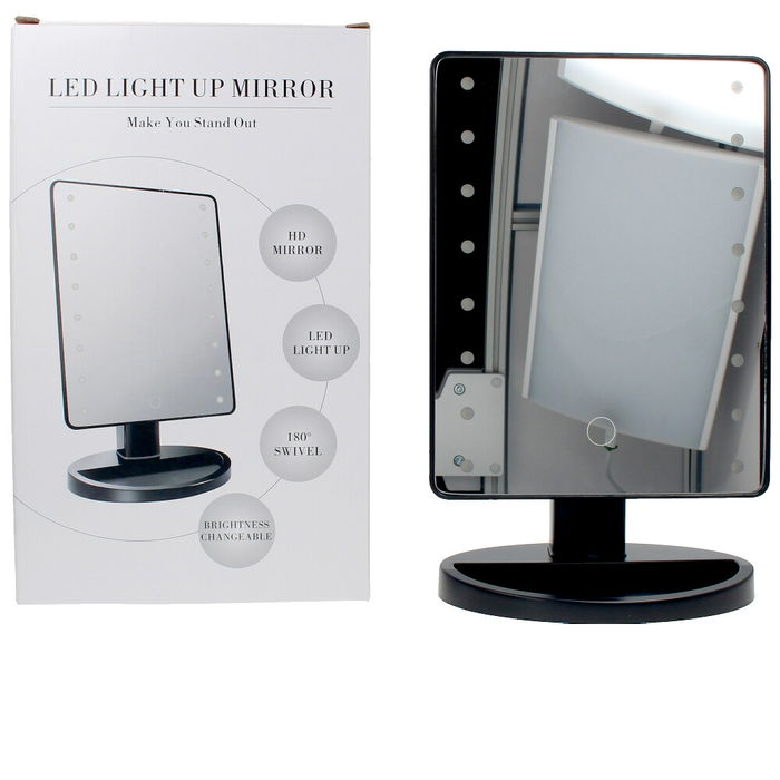 Carl&Son Espejo de Maquillaje con Luz LED #black 525 gr Negro 22x16 cm Carl&Son Espejo de Maquillaje con Luz LED #black 525 gr Negro 22x16 cm