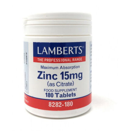 LAMBERTS Zinc como Citrato 15 mg 180 tabletas