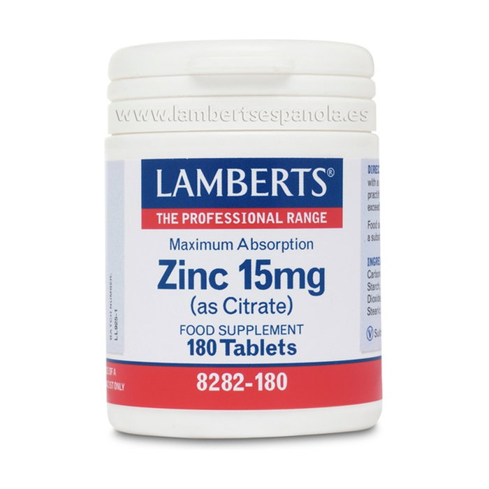 Lamberts Zinc como Citrato 15 mg, 180 tabletas