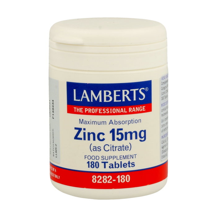 Lamberts Zinc como Citrato 15 mg, 180 tabletas