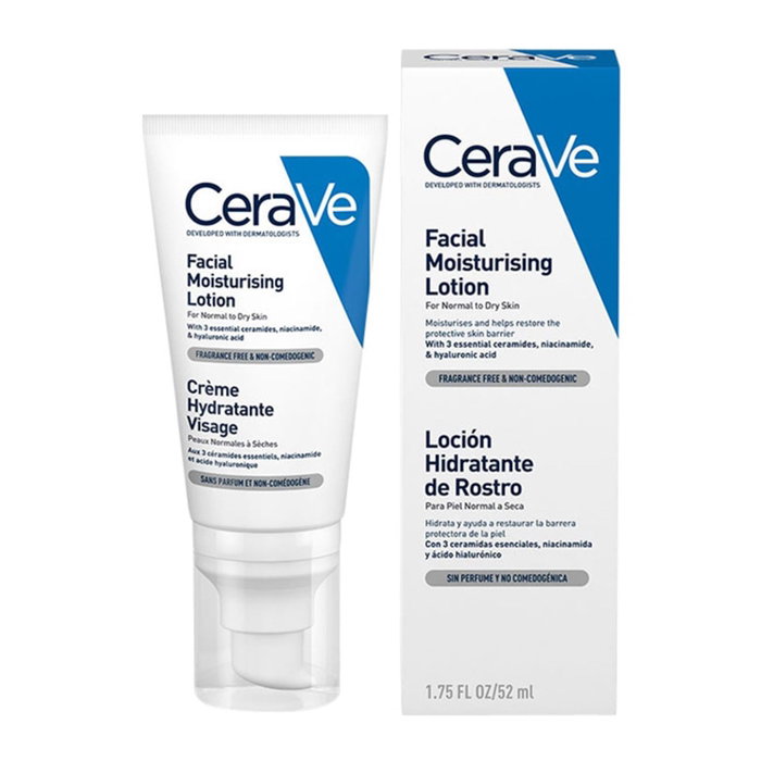 CeraVe Loción Hidratante Facial PM para Piel Normal a Seca de 52 ml