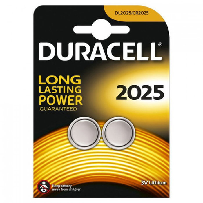 Duracell Pack de 2 Pilas de Botón de Litio CR 2025 3V