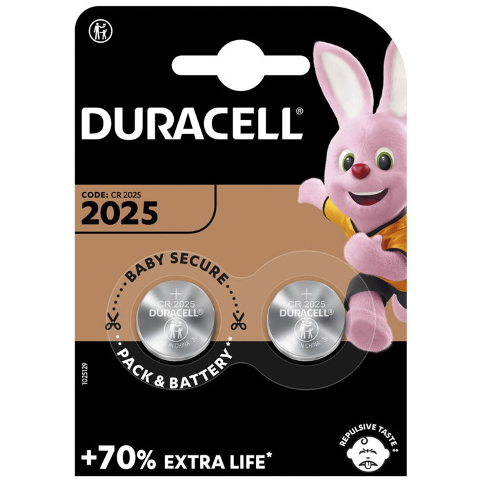 Duracell Pack de 2 Pilas de Botón Litio 3V CR2025/DL2025 Duracell Pack de 2 Pilas de Botón Litio 3V CR2025/DL2025