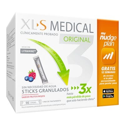Xls Medical Captagrasas Sticks Granulados Frutas del Bosque 90 u