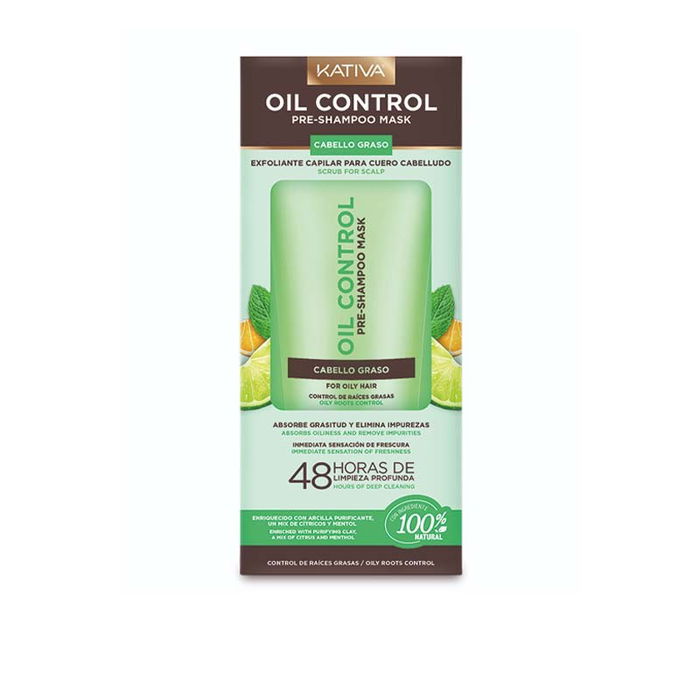 Kativa Mascarilla Pre-Shampoo Oil Control con Arcilla, Cítricos y Mentol para Limpieza Profunda y Control de Grasa 200ml Kativa Mascarilla Pre-Shampoo Oil Control con Arcilla, Cítricos y Mentol para Limpieza Profunda y Control de Grasa 200ml