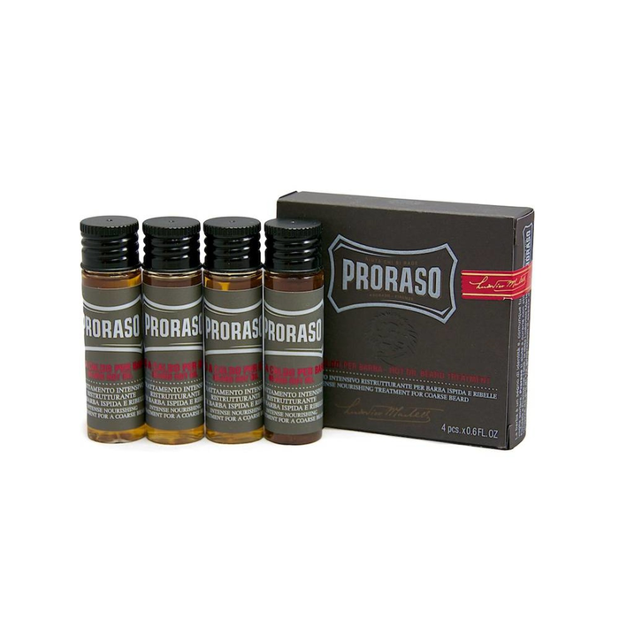 Proraso Wood and Spice Tratamiento de Aceite Caliente para Barba Pack de 4x17ml
