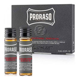 Proraso Aceite Caliente para Barba 4x17ml, Tratamiento para Hidratación y Suavidad de la Barba