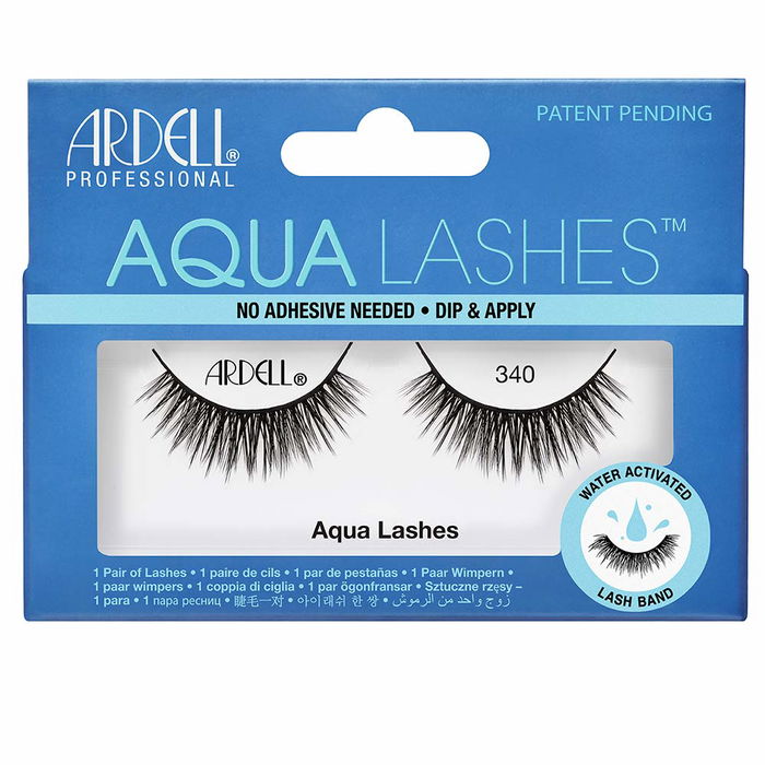 Ardell Pestañas Postizas Aqua Lashes #340, Pestañas sin pegamento con banda activada por agua, volumen y longitud media, 1 unidad Ardell Pestañas Postizas Aqua Lashes #340, Pestañas sin pegamento con banda activada por agua, volumen y longitud media, 1 unidad