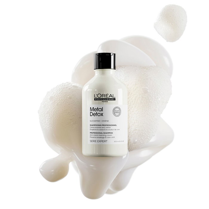 L'Oréal Professionnel Paris METAL DETOX Champú Crema Limpiadora Anti-Metales 300 ml para Cabello Dañado por Coloración, Decoloración y Balayage
