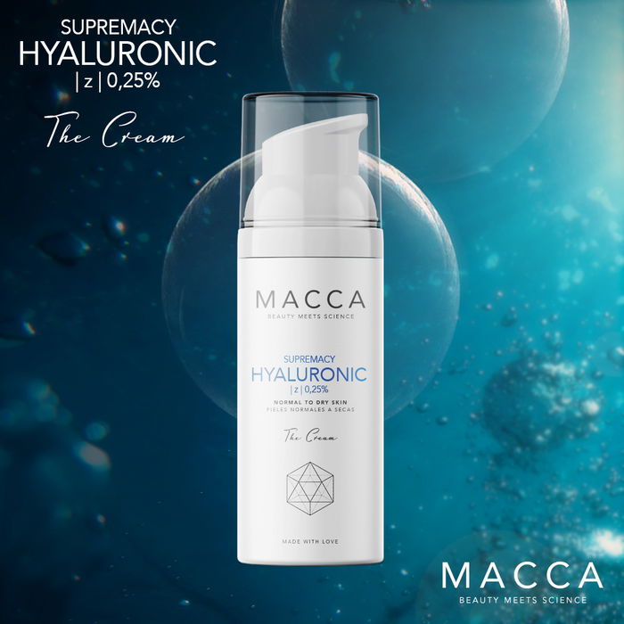 Macca SUPREMACY HYALURONIC z 0,25% crema tratamiento facial para piel normal a seca 50 ml