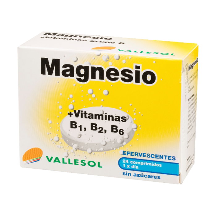 Vallesol Magnesio y Vitaminas B1, 2, 6 Efervescente 24 Comprimidos Vallesol Magnesio y Vitaminas B1, 2, 6 Efervescente 24 Comprimidos
