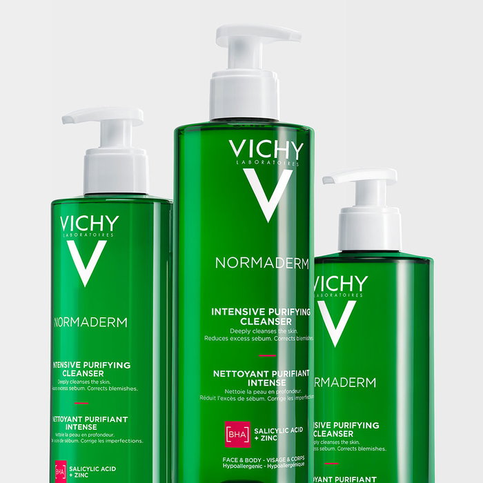 Vichy Normaderm Phytosolution Gel Limpiador Purificante con Ácido Salicílico - 400 ml para Piel Grasa y Mixta
