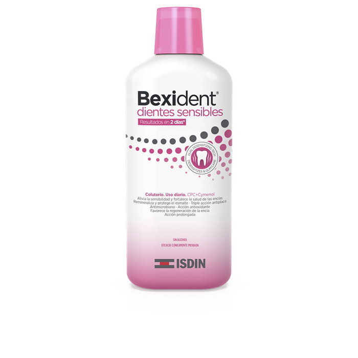 ISDIN BEXIDENT DIENTES SENSIBLES colutorio 500 ml - Enjuague bucal desensibilizante con nitrato potásico para aliviar la sensibilidad dental y combatir caries ISDIN BEXIDENT DIENTES SENSIBLES colutorio 500 ml - Enjuague bucal desensibilizante con nitrato potásico para aliviar la sensibilidad dental y combatir caries