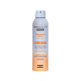 Isdin Fotoprotector Loción Spray Piel Mojada Spf 50 250 ml - Protección Solar Transparente Resistente al Agua Invisible