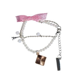 Inca Pulsera de Bolitas Blancas con Abalorios