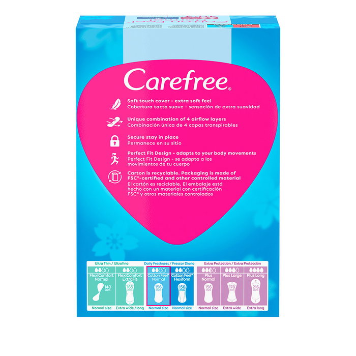 Carefree Salvaslip Transpirable Fresco Algodón 44 u