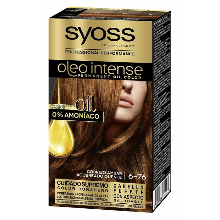 Syoss Oleo Intense Tinte Sin Amoniaco 6.76-cobrizo ambar (5 pz)