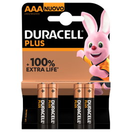 Duracell MN2400 Pilas AAA Plus Alcalinas 1.5V Pack de 4
