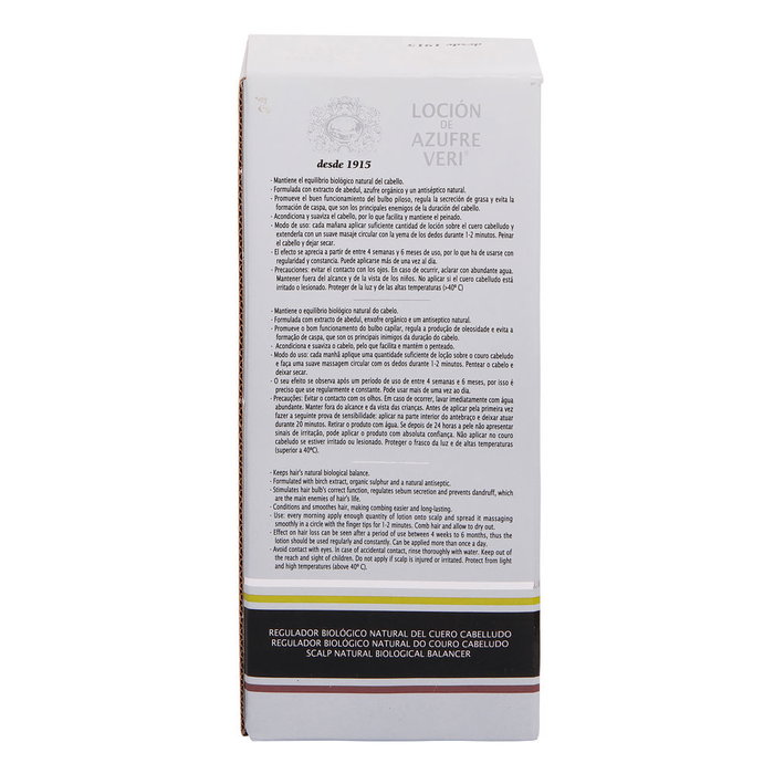 Azufre Veri Loción Anticaída Cabello Graso Regulador Biológico 400 ml