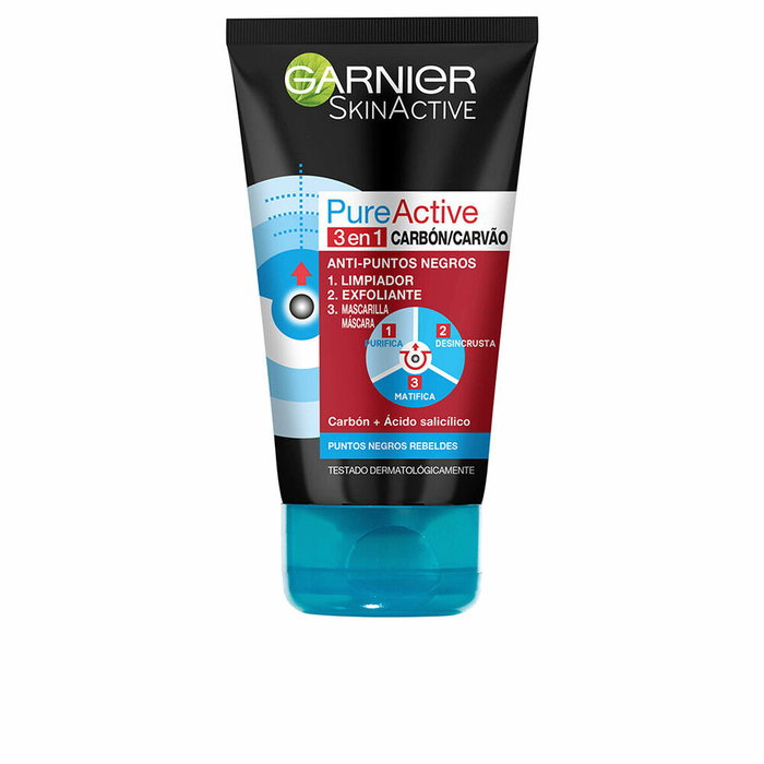 Garnier Pure Active Intensive 3 en 1 Carbón Anti-puntos Negros 150 ml Garnier Pure Active Intensive 3 en 1 Carbón Anti-puntos Negros 150 ml