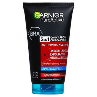 Garnier Pure Active Intensive 3 en 1 Carbón Anti-puntos Negros 150 ml Garnier Pure Active Intensive 3 en 1 Carbón Anti-puntos Negros 150 ml