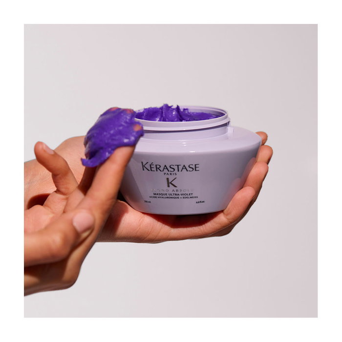 Kerastase Blond Absolu Mascarilla Ultra-Violet 200 ml - Mascarilla Violeta Neutralizante para Cabello Rubio, con Ácido Hialurónico y Flor de Edelweiss, Repara y Nutre Kerastase Blond Absolu Mascarilla Ultra-Violet 200 ml - Mascarilla Violeta Neutralizante para Cabello Rubio, con Ácido Hialurónico y Flor de Edelweiss, Repara y Nutre