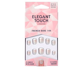 FRENCH bare 24 nails with glue square #124-S