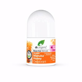 DR. ORGANIC Desodorante Roll-On Natural de Miel de Manuka 50 ml para Piel Sensible, Libre de Aluminio, Fórmula con Aloe Vera y Vitamina E