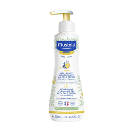 Mustela BEBÉ Gel Limpiador Nutritivo al Frío - Gel de Baño para Bebés y Niños con Cold Cream, 98% Ingredientes Naturales, 300 ml
