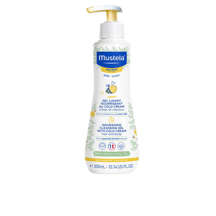 Mustela BEBÉ Gel Limpiador Nutritivo al Frío - Gel de Baño para Bebés y Niños con Cold Cream, 98% Ingredientes Naturales, 300 ml Mustela BEBÉ Gel Limpiador Nutritivo al Frío - Gel de Baño para Bebés y Niños con Cold Cream, 98% Ingredientes Naturales, 300 ml