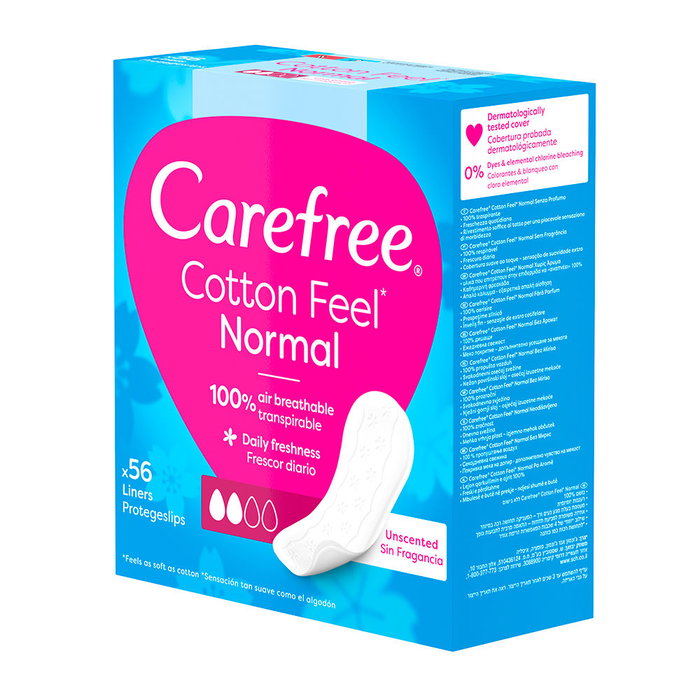 Carefree Protectores Diarios Cotton Sin Fragancia 56 Unidades