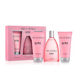 Aire Sevilla Cofre Regalo Mujer Aire de Sevilla Love Eau de Toilette Vaporizador 150ml + Gel Ducha 150ml + Crema Corporal 150ml Lote 3 pz