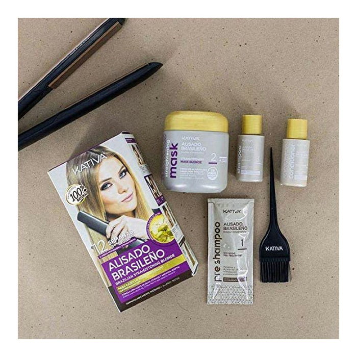 Kativa Kit Alisado Brasileño Pro Blonde para Cabello Claro Kativa Kit Alisado Brasileño Pro Blonde para Cabello Claro