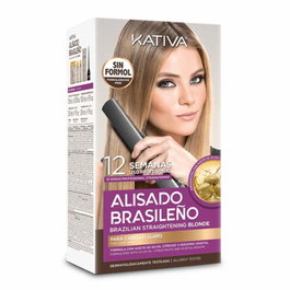 Kativa Kit Alisado Brasileño Pro Blonde para Cabello Claro