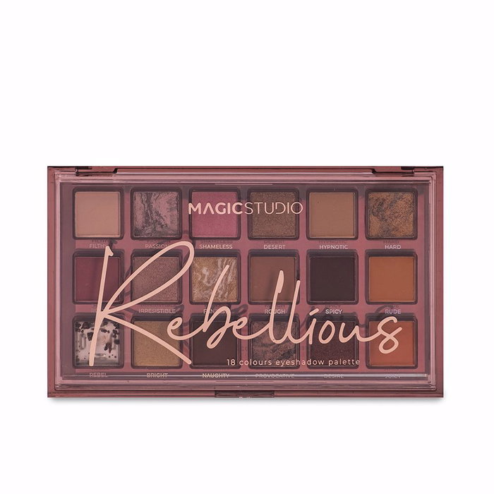 Magic Studio Eyeshadow Palette Rebellious - Paleta de 18 Sombras de Ojos en Tonos Nude y Cálidos para Looks Naturales o Sofisticados