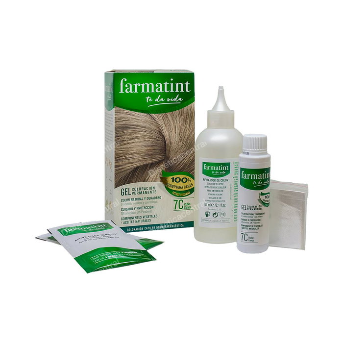 Farmatint Gel Coloración Permanente 7c-Rubio Ceniza 5 u. (Pack 5 unidades)​
