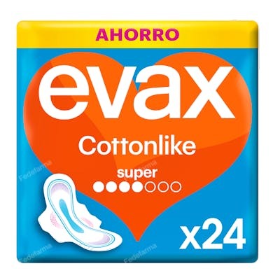 Evax Cottonlike Compresas Super Alas 24 u