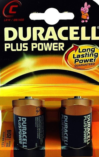 Duracell Plus Power Pilas Alcalinas C LR14 MN1400, Pack de 2