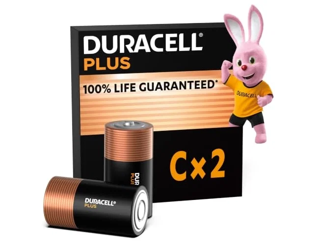 Duracell Plus Power Pilas C MN1400 LR14 1,5V (Pack de 2)