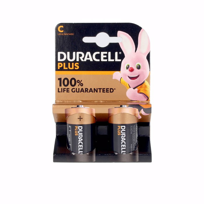 Duracell Pilas Alcalinas Plus Power LR14/MN1400 DuraLock - Pack de 2 Unidades, Larga Duración, Funcionamiento Hasta 10 Años Almacenadas