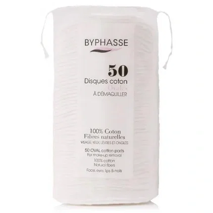 BYPHASSE Discos de Algodón Ovalados Desmaquillantes 50 uds